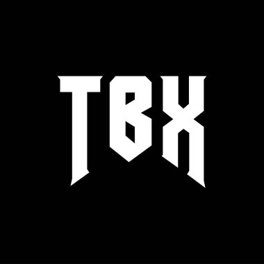 Teknoloji şirketi için TBX harf logosu tasarımı. TBX logo tasarımı siyah ve beyaz renk kombinasyonu. TBX logosu, TBX vektörü, TBX tasarımı, TBX simgesi, TBX alfabesi. TBX tipografi logosu tasarımı.