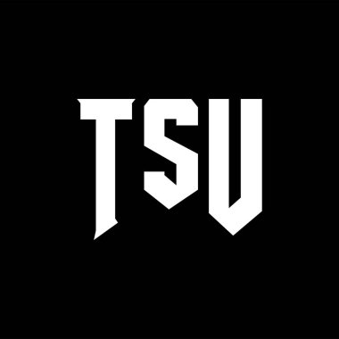 Teknoloji şirketi için TSU mektup logosu tasarımı. TSU logosu siyah-beyaz renk kombinasyonu tasarladı. TSU logosu, TSU vektörü, TSU dizaynı, TSU simgesi, TSU alfabesi. TSU tipografi logosu tasarımı.