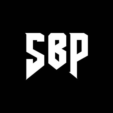 SBP letter logo design for technology company. SBP logo design black and white color combination. SBP logo, SBP vector, SBP design, SBP icon, SBP alphabet. SBP typography logo design. clipart