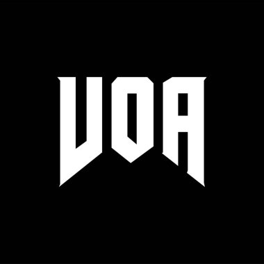 Teknoloji şirketi için VOA mektup logosu tasarımı. VOA logo tasarımı siyah ve beyaz renk kombinasyonu. VOA logosu, VOA vektörü, VOA tasarımı, VOA simgesi, VOA alfabesi. VOA tipografi logosu tasarımı.