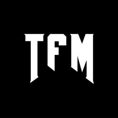 Teknoloji şirketi için TFM mektup logosu tasarımı. TFM logo tasarımı siyah ve beyaz renk kombinasyonu. TFM logosu, TFM vektörü, TFM tasarımı, TFM simgesi, TFM alfabesi. TFM tipografi logosu tasarımı.