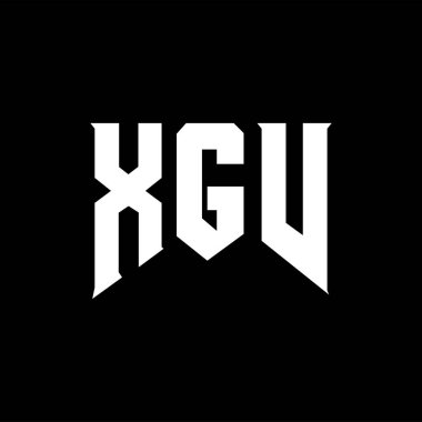 Teknoloji şirketi için XGV harfleri logo tasarımı. Logo tasarımı siyah ve beyaz renk kombinasyonu. tipografi logosu tasarımı.