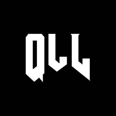  QLL harfleri teknoloji şirketi için logo tasarımı. Logo tasarımı siyah ve beyaz renk kombinasyonu. tipografi logosu tasarımı.