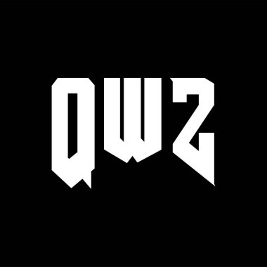 Teknoloji şirketi için QWZ harf logosu tasarımı. QWZ logo tasarımı siyah ve beyaz renk kombinasyonu. QWZ logosu, QWZ vektörü, QWZ tasarımı, QWZ simgesi, QWZ alfabesi. QWZ tipografi logosu tasarımı.