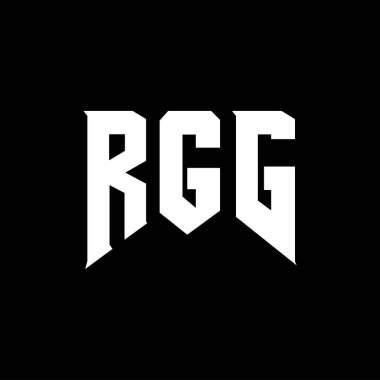 Teknoloji şirketi için RGG harfleri logo tasarımı. Logo tasarımı siyah ve beyaz renk kombinasyonu. tipografi logosu tasarımı.