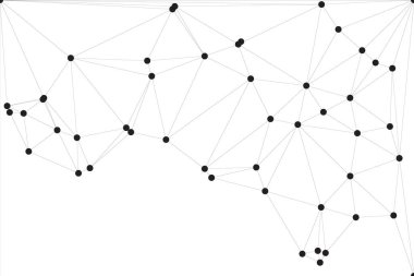 Siyah Düğümler ve İnce Çizgiler ile Soyut Çokgen Ağ, Bir Minimalist Geometrik Ağ Şablonu Oluşturuyor