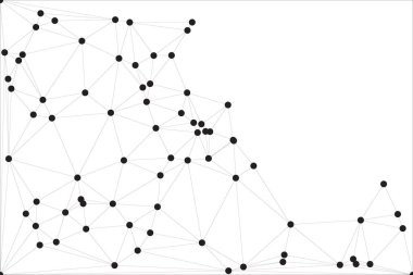 Siyah Düğümler ve İnce Çizgiler ile Soyut Çokgen Ağ, Bir Minimalist Geometrik Ağ Şablonu Oluşturuyor