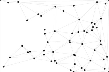 Siyah Düğümler ve İnce Çizgiler ile Soyut Çokgen Ağ, Bir Minimalist Geometrik Ağ Şablonu Oluşturuyor
