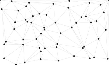 Siyah Düğümler ve İnce Çizgiler ile Soyut Çokgen Ağ, Bir Minimalist Geometrik Ağ Şablonu Oluşturuyor