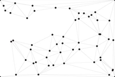 Siyah Düğümler ve İnce Çizgiler ile Soyut Çokgen Ağ, Bir Minimalist Geometrik Ağ Şablonu Oluşturuyor