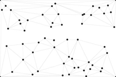Siyah Düğümler ve İnce Çizgiler ile Soyut Çokgen Ağ, Bir Minimalist Geometrik Ağ Şablonu Oluşturuyor