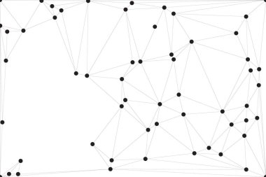 Siyah Düğümler ve İnce Çizgiler ile Soyut Çokgen Ağ, Bir Minimalist Geometrik Ağ Şablonu Oluşturuyor