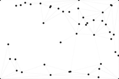 Siyah Düğümler ve İnce Çizgiler ile Soyut Çokgen Ağ, Bir Minimalist Geometrik Ağ Şablonu Oluşturuyor