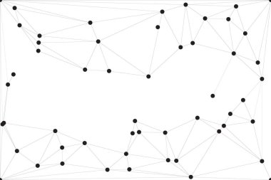 Siyah Düğümler ve İnce Çizgiler ile Soyut Çokgen Ağ, Bir Minimalist Geometrik Ağ Şablonu Oluşturuyor