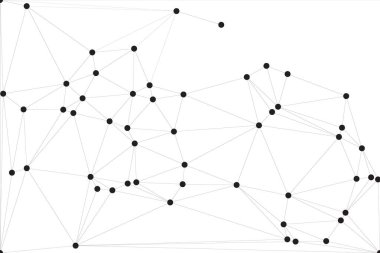 Siyah Düğümler ve İnce Çizgiler ile Soyut Çokgen Ağ, Bir Minimalist Geometrik Ağ Şablonu Oluşturuyor