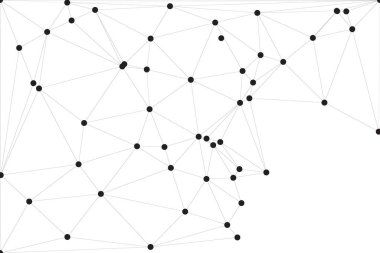 Siyah Düğümler ve İnce Çizgiler ile Soyut Çokgen Ağ, Bir Minimalist Geometrik Ağ Şablonu Oluşturuyor