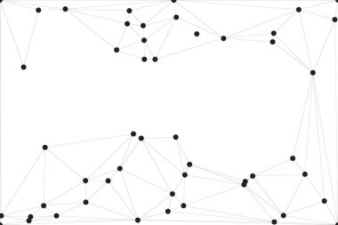 Siyah Düğümler ve İnce Çizgiler ile Soyut Çokgen Ağ, Bir Minimalist Geometrik Ağ Şablonu Oluşturuyor
