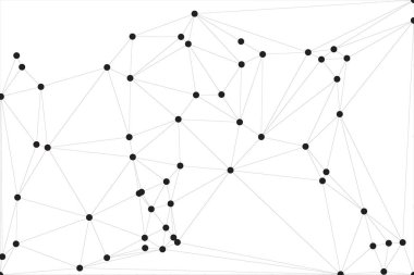 Siyah Düğümler ve İnce Çizgiler ile Soyut Çokgen Ağ, Bir Minimalist Geometrik Ağ Şablonu Oluşturuyor