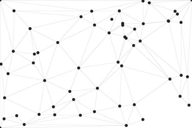 Siyah Düğümler ve İnce Çizgiler ile Soyut Çokgen Ağ, Bir Minimalist Geometrik Ağ Şablonu Oluşturuyor