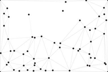 Siyah Düğümler ve İnce Çizgiler ile Soyut Çokgen Ağ, Bir Minimalist Geometrik Ağ Şablonu Oluşturuyor