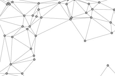 Siyah Düğümler ve İnce Çizgiler ile Soyut Çokgen Ağ, Bir Minimalist Geometrik Ağ Şablonu Oluşturuyor