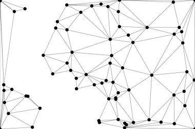 Siyah Düğümler ve İnce Çizgiler ile Soyut Çokgen Ağ, Bir Minimalist Geometrik Ağ Şablonu Oluşturuyor