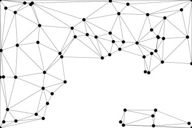 Siyah Düğümler ve İnce Çizgiler ile Soyut Çokgen Ağ, Bir Minimalist Geometrik Ağ Şablonu Oluşturuyor