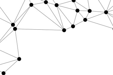 Siyah Düğümler ve İnce Çizgiler ile Soyut Çokgen Ağ, Bir Minimalist Geometrik Ağ Şablonu Oluşturuyor
