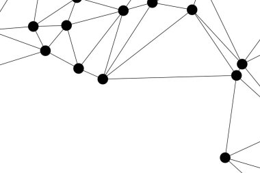 Siyah Düğümler ve İnce Çizgiler ile Soyut Çokgen Ağ, Bir Minimalist Geometrik Ağ Şablonu Oluşturuyor