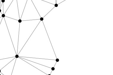 Siyah Düğümler ve İnce Çizgiler ile Soyut Çokgen Ağ, Bir Minimalist Geometrik Ağ Şablonu Oluşturuyor