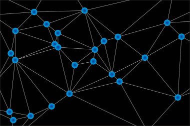 Siyah Düğümler ve İnce Çizgiler ile Soyut Çokgen Ağ, Bir Minimalist Geometrik Ağ Şablonu Oluşturuyor