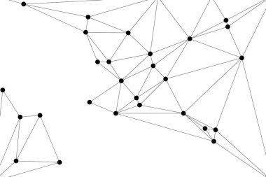 Siyah Düğümler ve İnce Çizgiler ile Soyut Çokgen Ağ, Bir Minimalist Geometrik Ağ Şablonu Oluşturuyor