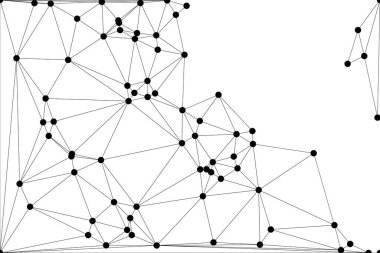 Siyah Düğümler ve İnce Çizgiler ile Soyut Çokgen Ağ, Bir Minimalist Geometrik Ağ Şablonu Oluşturuyor