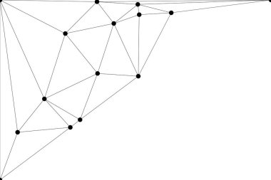 Siyah Düğümler ve İnce Çizgiler ile Soyut Çokgen Ağ, Bir Minimalist Geometrik Ağ Şablonu Oluşturuyor