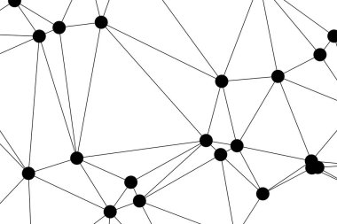 Siyah Düğümler ve İnce Çizgiler ile Soyut Çokgen Ağ, Bir Minimalist Geometrik Ağ Şablonu Oluşturuyor