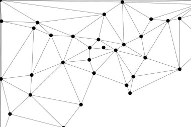 Siyah Düğümler ve İnce Çizgiler ile Soyut Çokgen Ağ, Bir Minimalist Geometrik Ağ Şablonu Oluşturuyor