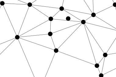 Siyah Düğümler ve İnce Çizgiler ile Soyut Çokgen Ağ, Bir Minimalist Geometrik Ağ Şablonu Oluşturuyor