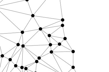 Siyah Düğümler ve İnce Çizgiler ile Soyut Çokgen Ağ, Bir Minimalist Geometrik Ağ Şablonu Oluşturuyor