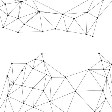 Siyah Düğümler ve İnce Çizgiler ile Soyut Çokgen Ağ, Bir Minimalist Geometrik Ağ Şablonu Oluşturuyor