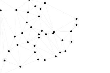 Siyah Düğümler ve İnce Çizgiler ile Soyut Çokgen Ağ, Bir Minimalist Geometrik Ağ Şablonu Oluşturuyor