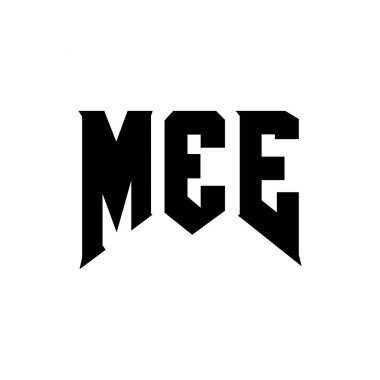 Teknoloji şirketi için MEE mektup logosu tasarımı. MEE logo tasarımı siyah ve beyaz renk kombinasyonu. MEE logosu, MEE vektörü, MEE tasarımı, MEE simgesi, MEE alfabesi. MEE tipografi logosu tasarımı