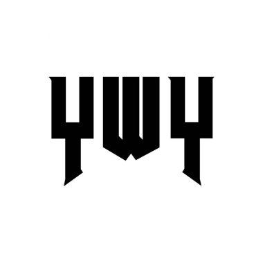 Teknoloji şirketi için YWY harf logosu tasarımı. YWY logo tasarımı siyah beyaz renk kombinasyonu. YWY logosu, YWY vektörü, YWY tasarımı, YWY simgesi, YWY alfabesi. YWY tipografi logosu tasarımı