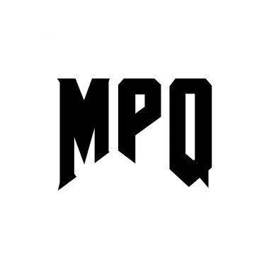 Teknoloji şirketi için MPQ mektup logosu tasarımı. MPQ logo tasarımı siyah ve beyaz renk kombinasyonu. MPQ logosu, MPQ vektörü, MPQ tasarımı, MPQ simgesi, MPQ alfabesi. MPQ tipografi logosu tasarımı