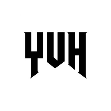 Teknoloji şirketi için YUH mektup logo tasarımı. Evet logo tasarımı siyah ve beyaz renk kombinasyonu. Evet logo, evet vektör, evet tasarım, evet ikon, evet alfabe. YUH tipografi logosu tasarımı
