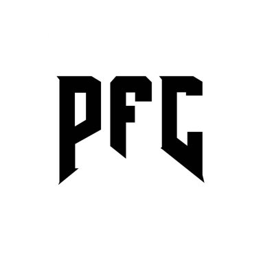 Teknoloji şirketi için PFC mektup logosu tasarımı. Er logosu siyah-beyaz kombinasyonu tasarladı. PFC logosu, PFC vektörü, PFC tasarımı, PFC simgesi, PFC alfabesi. PFC tipografi logosu tasarımı