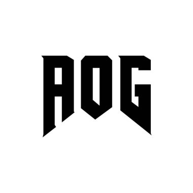 Teknoloji şirketi için AOG harf logosu tasarımı. AOG logo tasarımı siyah beyaz renk kombinasyonu. AOG logosu, AOG vektörü, AOG tasarımı, AOG simgesi, AOG alfabesi. AOG tipografi logo tasarımı.