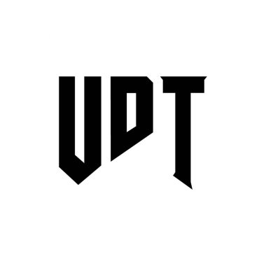 Teknoloji şirketi için UDT harf logosu tasarımı. UDT logo tasarımı siyah ve beyaz renk kombinasyonu. UDT logosu, UDT vektörü, UDT tasarımı, UDT simgesi, UDT alfabesi. UDT tipografi logosu tasarımı