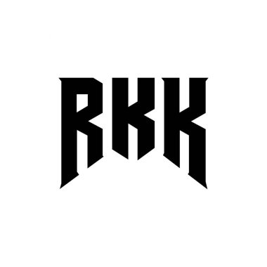 RKK letter logo design for technology company. RKK logo design black and white color combination. RKK logo, RKK vector, RKK design, RKK icon, RKK alphabet. RKK typography logo design clipart