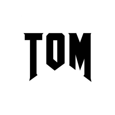 Teknoloji şirketi için TOM harf logosu tasarımı. TOM logosu siyah-beyaz renk kombinasyonu tasarladı. TOM logosu, TOM vektörü, TOM tasarımı, TOM simgesi, TOM alfabesi. TOM tipografi logosu tasarımı