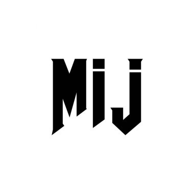 Teknoloji şirketi için MIJ mektup logosu tasarımı. MIJ logosu siyah-beyaz renk kombinasyonu tasarladı. MIJ logosu, MIJ vektörü, MIJ tasarımı, MIJ simgesi, MIJ alfabesi. MIJ tipografi logosu tasarımı